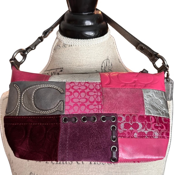 Coach Handbags - Y2K Coach Pink Patchwork Demi Baguette
Shoulder Bag Small Mini Purse